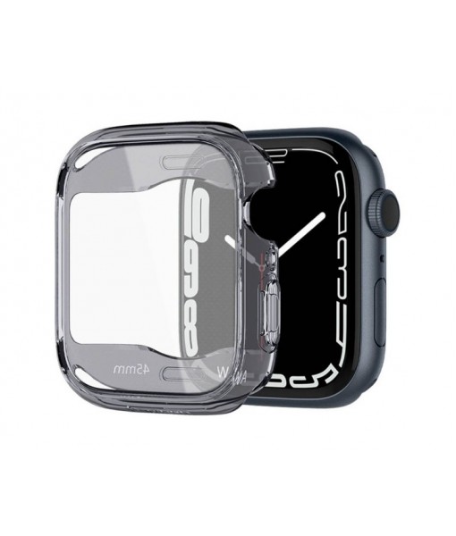 Husa Protectie Spigen Ultra Hybrid, Compatibila Cu Apple Watch 7 (45mm), Transparent Fumuriu